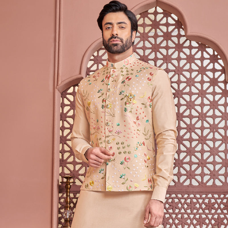 Indian Mens Clothing Eid Ramadan Wear Kurta Payjama Jacket Set India