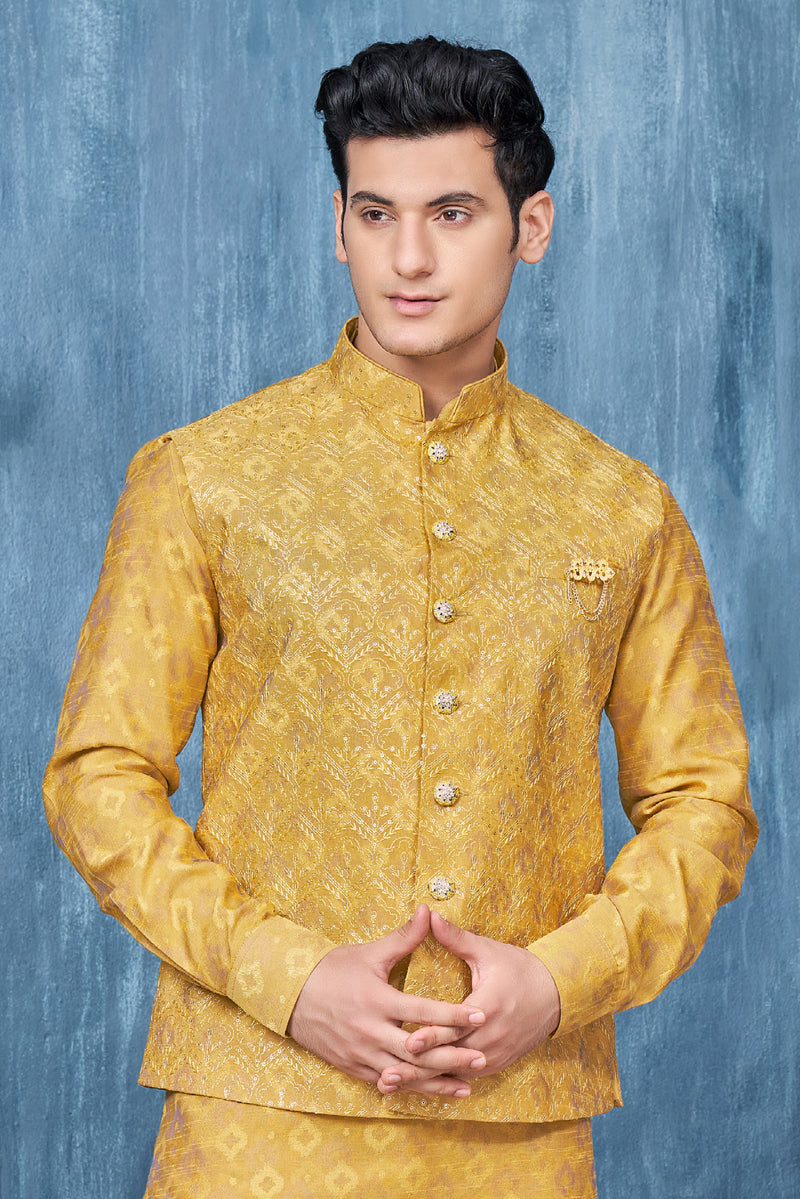 Indian Mens Designer Wedding Bollywood Party Wear Kurta Payjama Jacket Set India