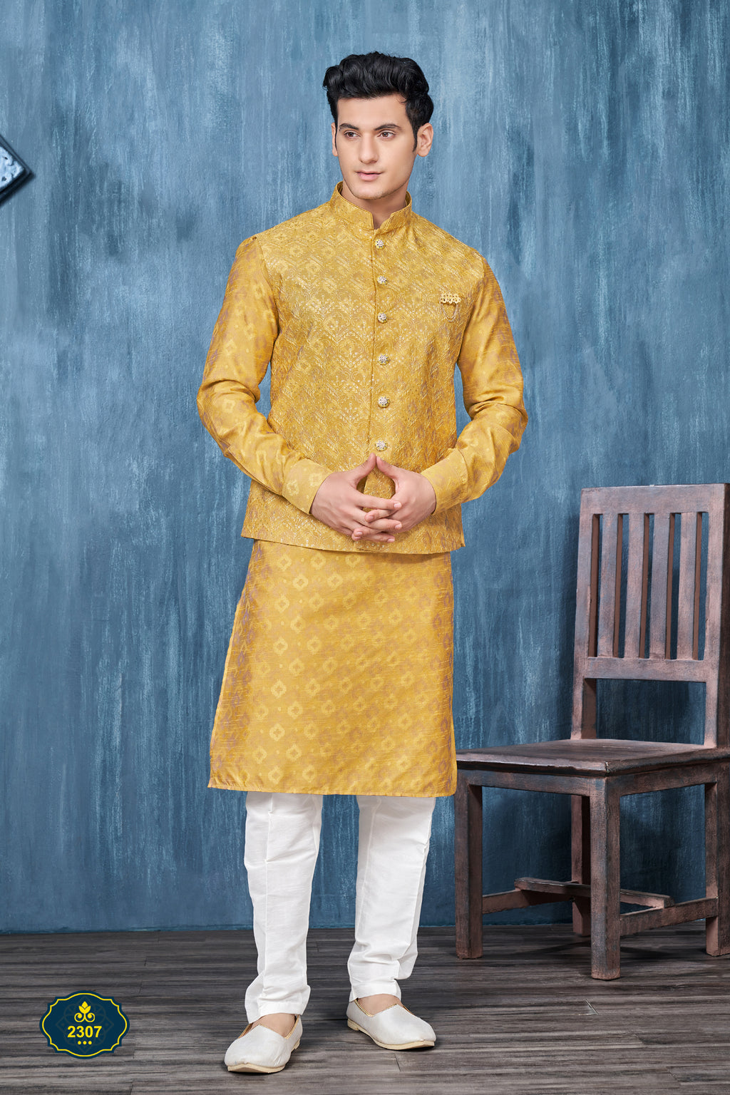 Indian Mens Designer Wedding Bollywood Party Wear Kurta Payjama Jacket Set India