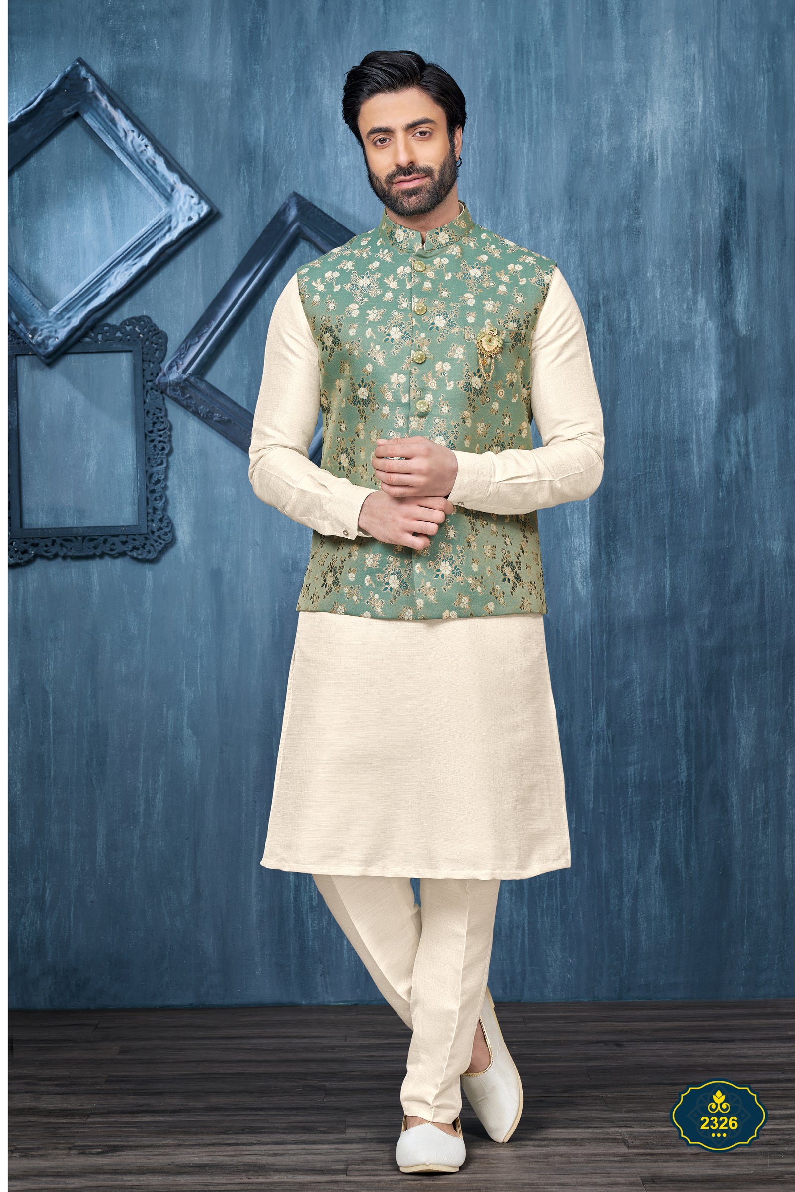 Indian Mens Designer Wedding Bollywood Eid Wear Kurta Payjama Jacket Set