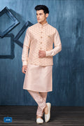 Indian Mens Designer Wedding Bollywood Wear Kurta Payjama Jacket Set