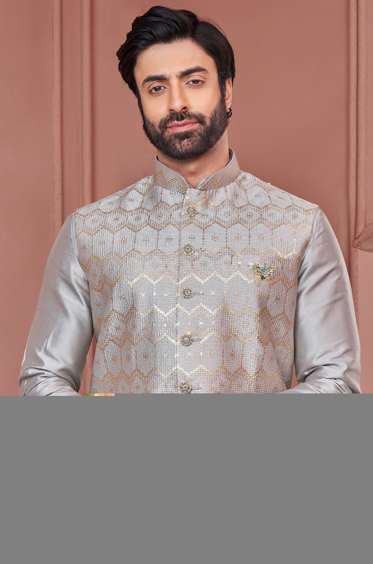 Indian Mens Designer Wedding Bollywood Wear Traditional Kurta Payjama Jacket