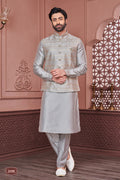Indian Mens Designer Wedding Bollywood Wear Traditional Kurta Payjama Jacket