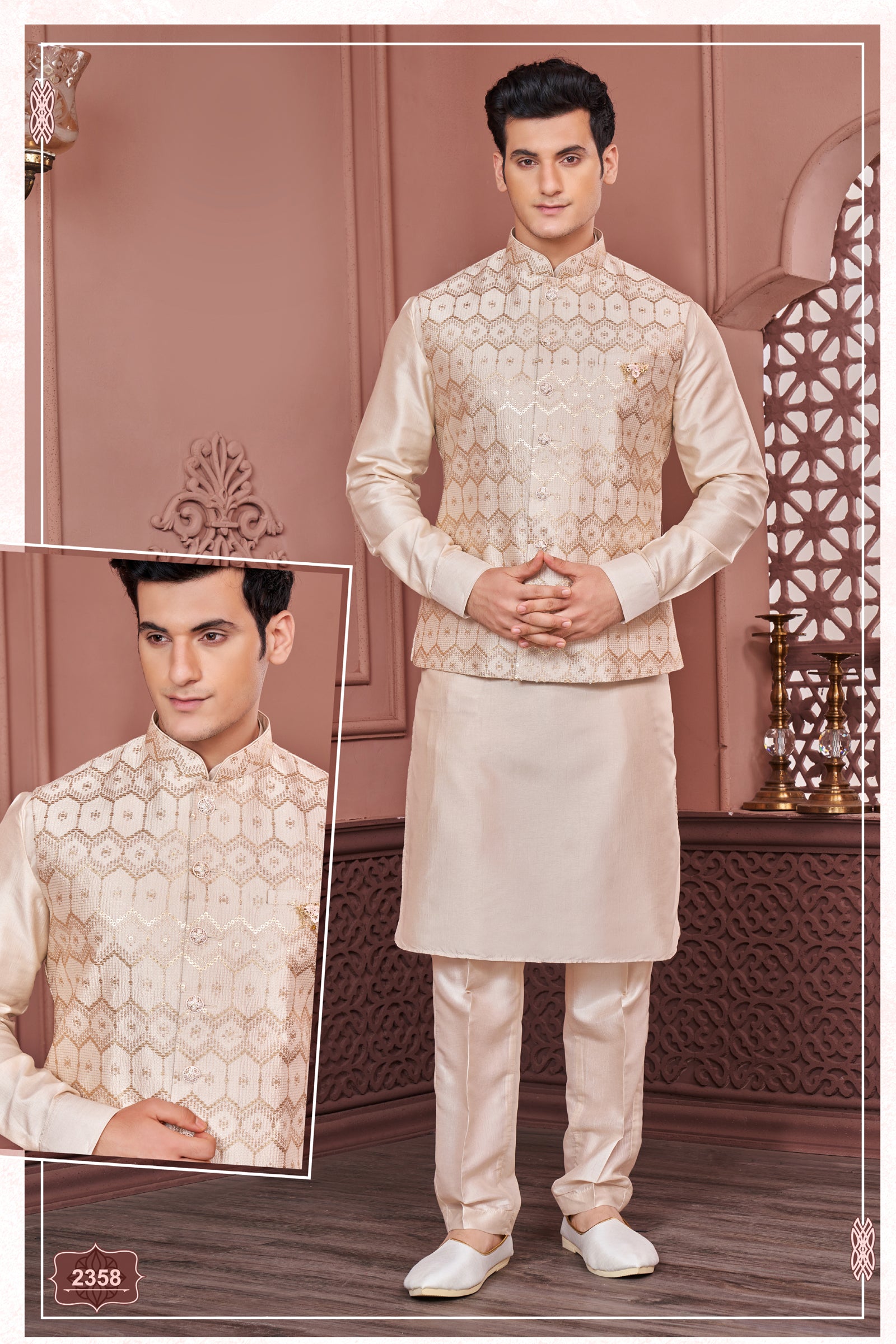 Indian Mens Wedding Wear Traditional Clothing Kurta Payjama Jacket