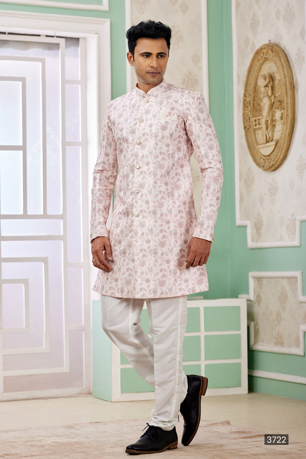 Indian Mens Designer Bollywood Ethnic Wear Semi Indo Western Dress