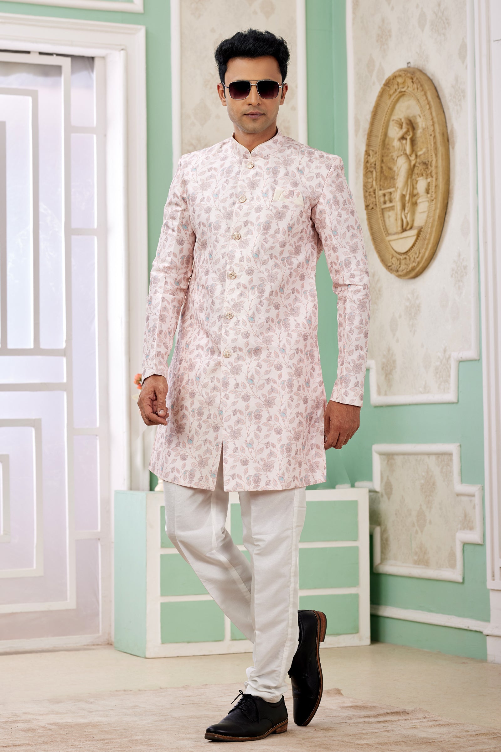 Indian Mens Designer Bollywood Ethnic Wear Semi Indo Western Dress