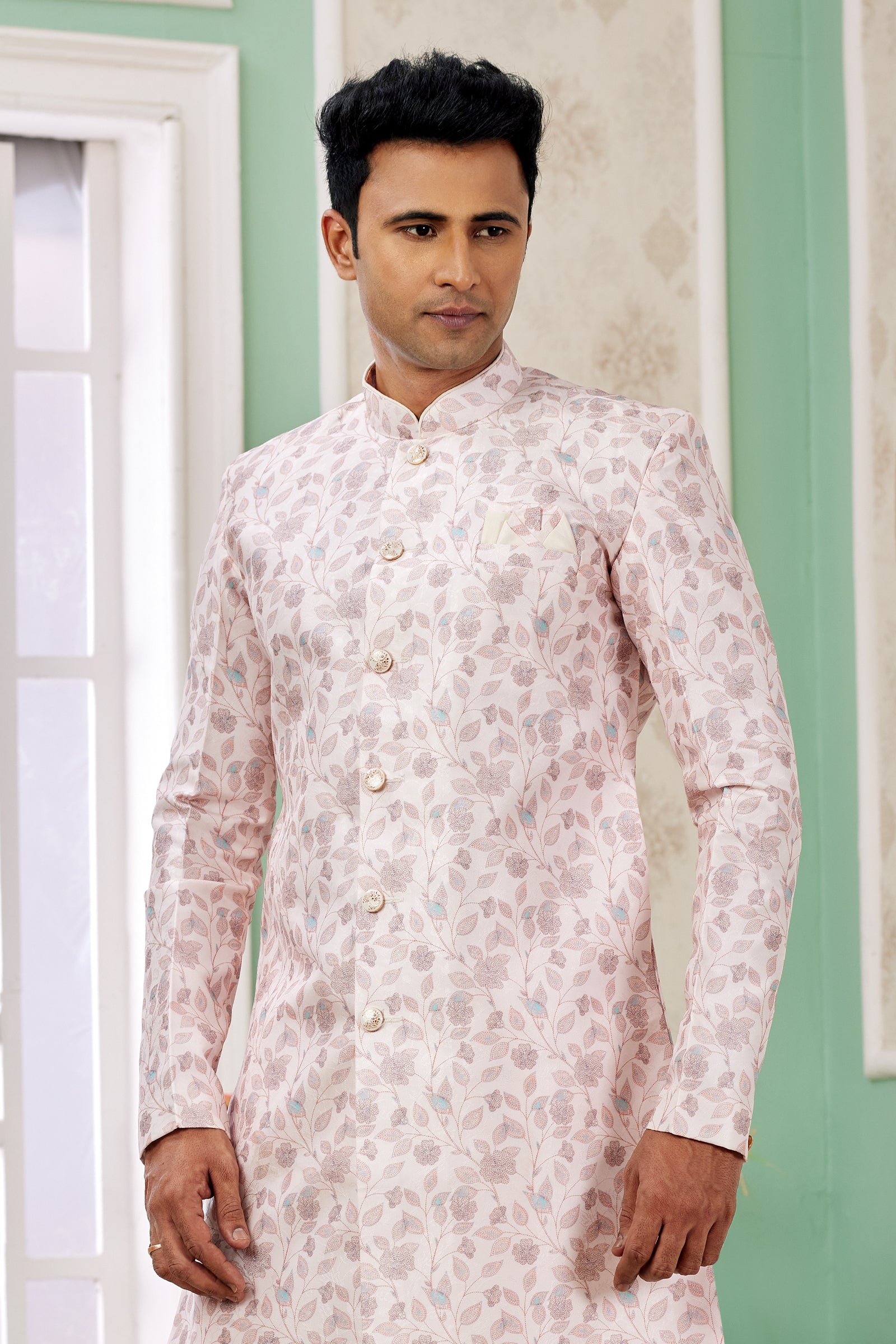 Indian Mens Designer Bollywood Ethnic Wear Semi Indo Western Dress