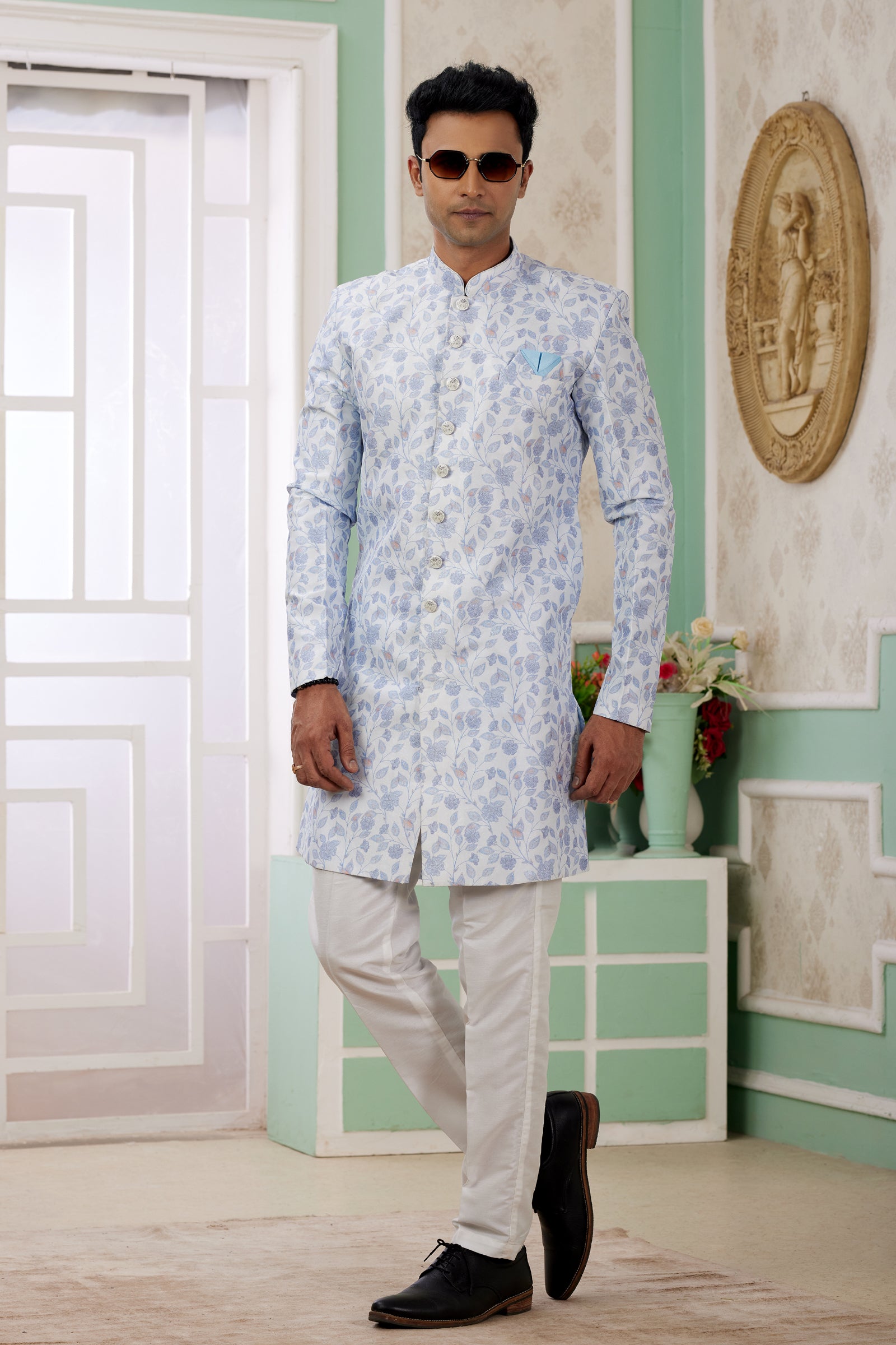 Indian Mens Designer Wedding Bollywood Wear Semi Indo Western India