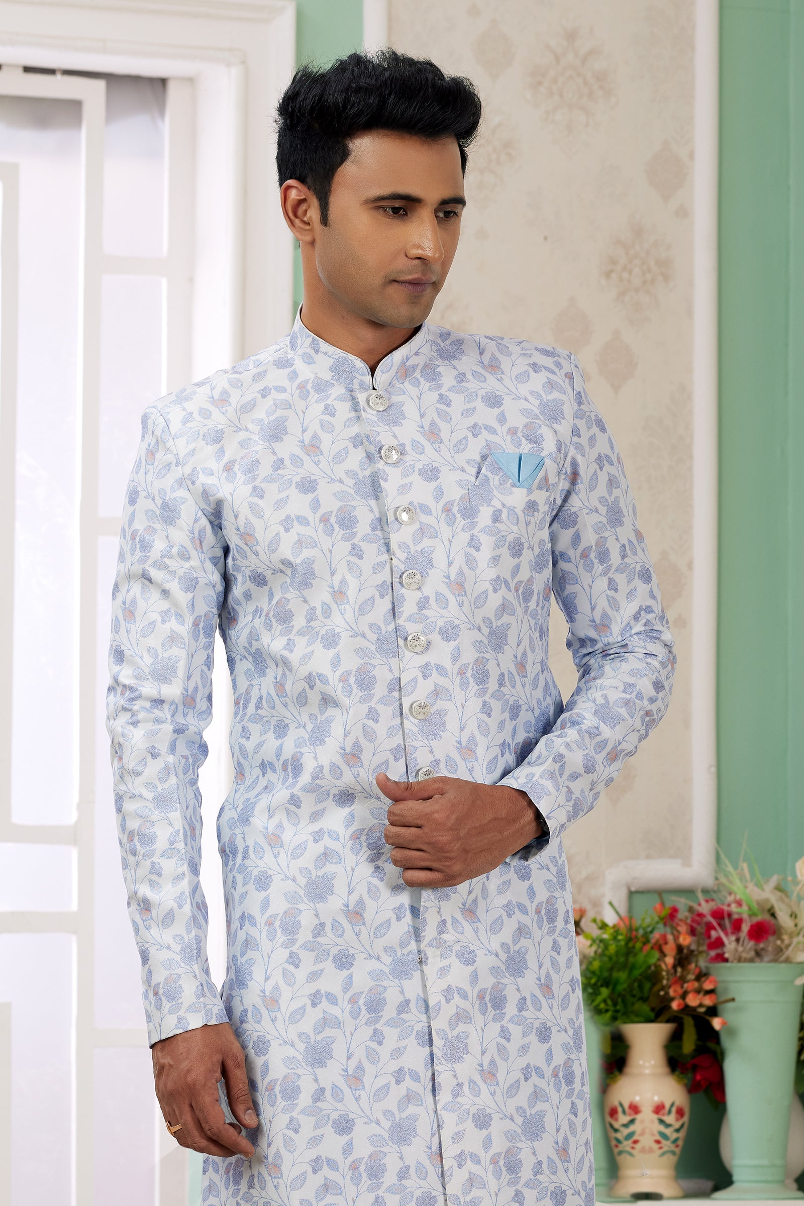 Indian Mens Designer Wedding Bollywood Wear Semi Indo Western India