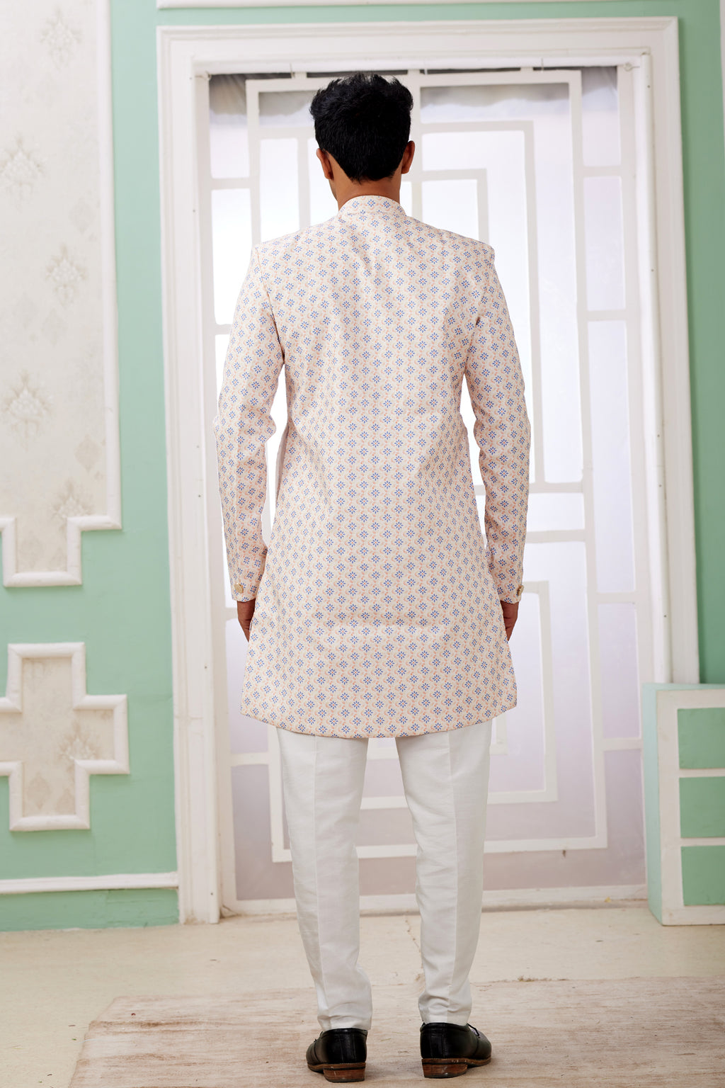 Indian Mens Designer Wedding Bollywood Wear Semi Indo Western Dress