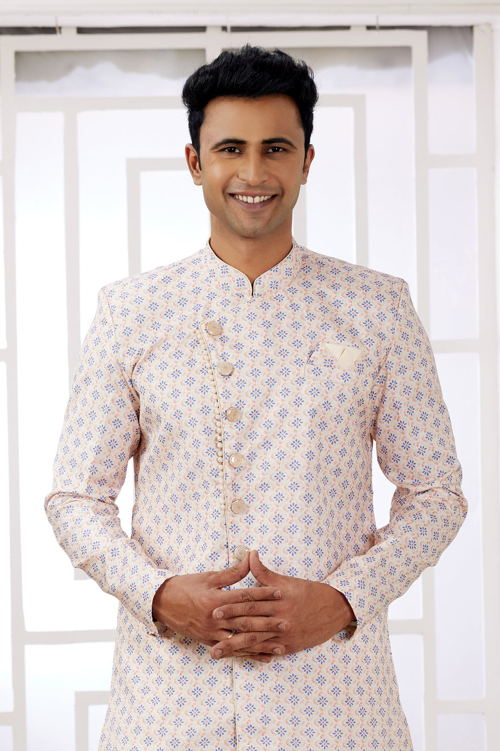 Indian Mens Designer Wedding Bollywood Wear Semi Indo Western Dress