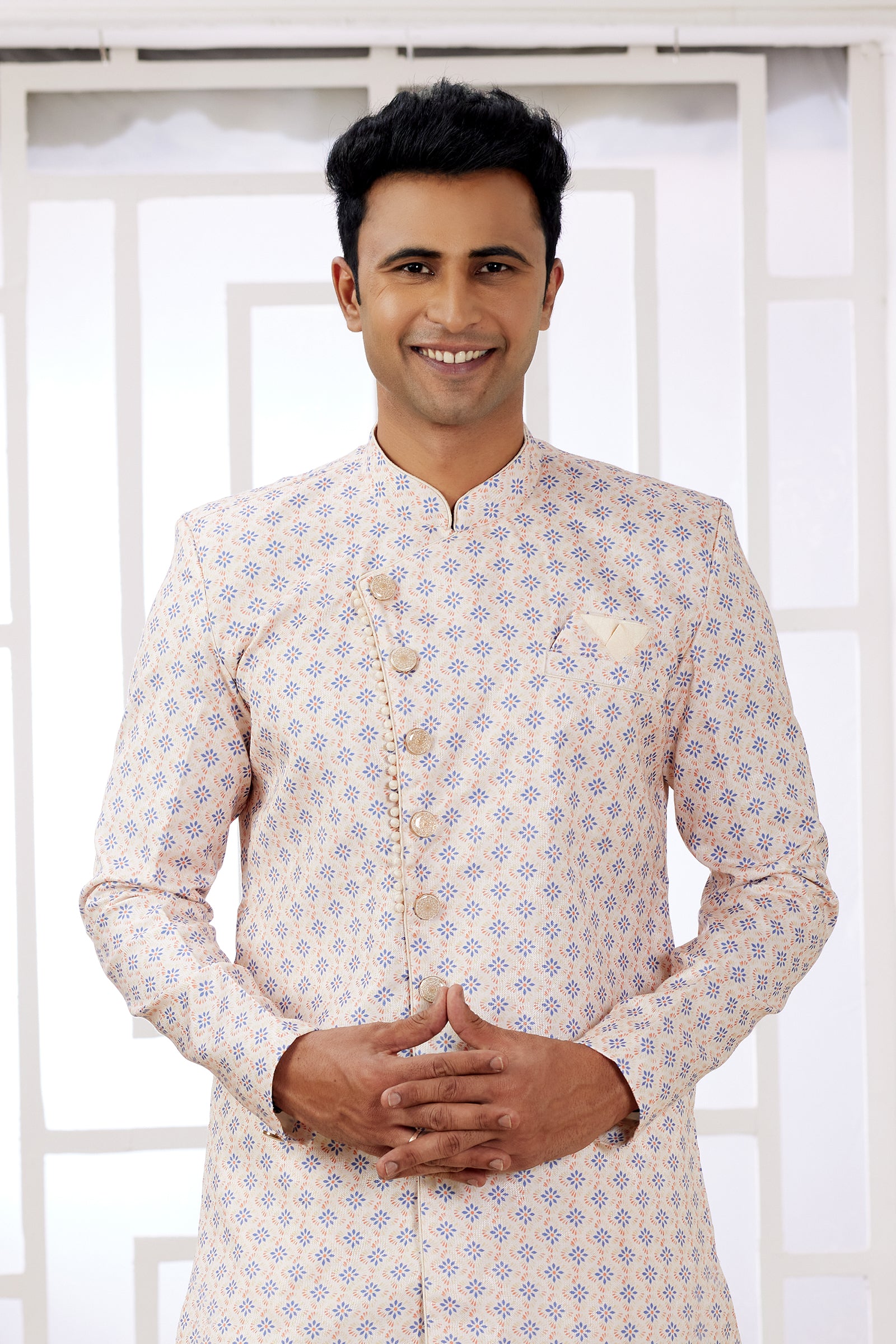 Indian Mens Designer Wedding Bollywood Wear Semi Indo Western Dress