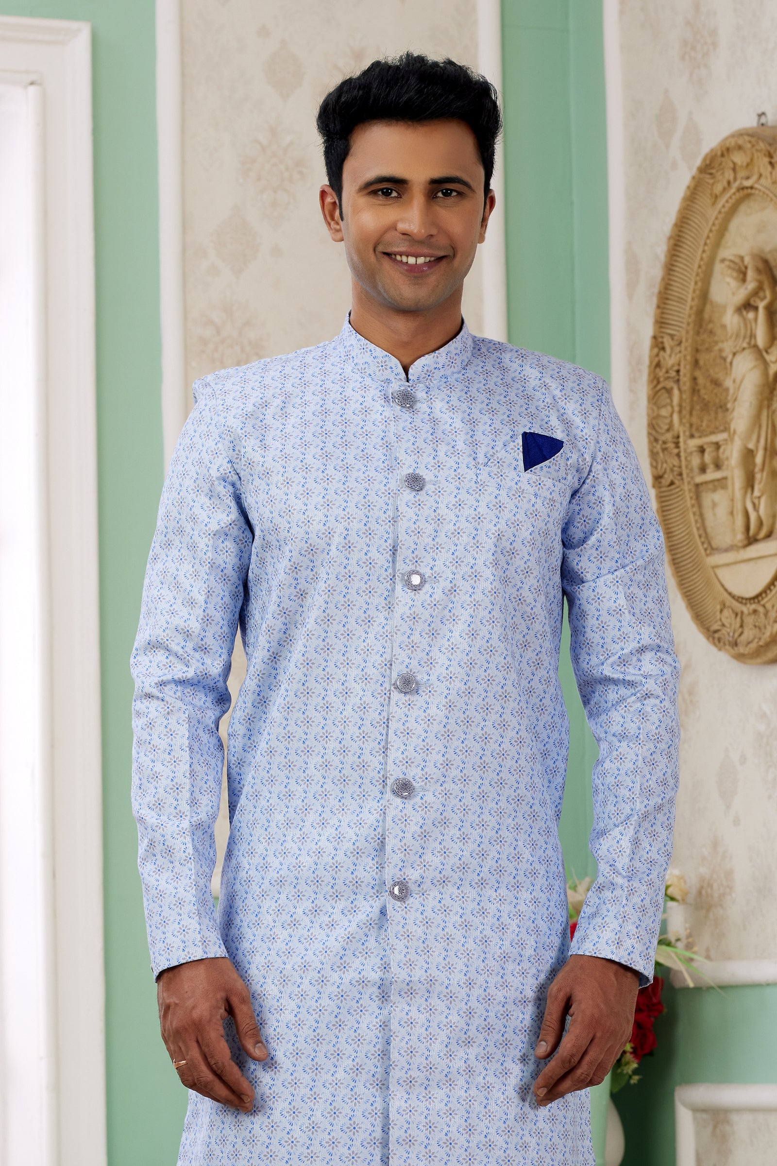 Indian Mens Designer Wedding Bollywood Party Wear Traditional Semi Indo Western