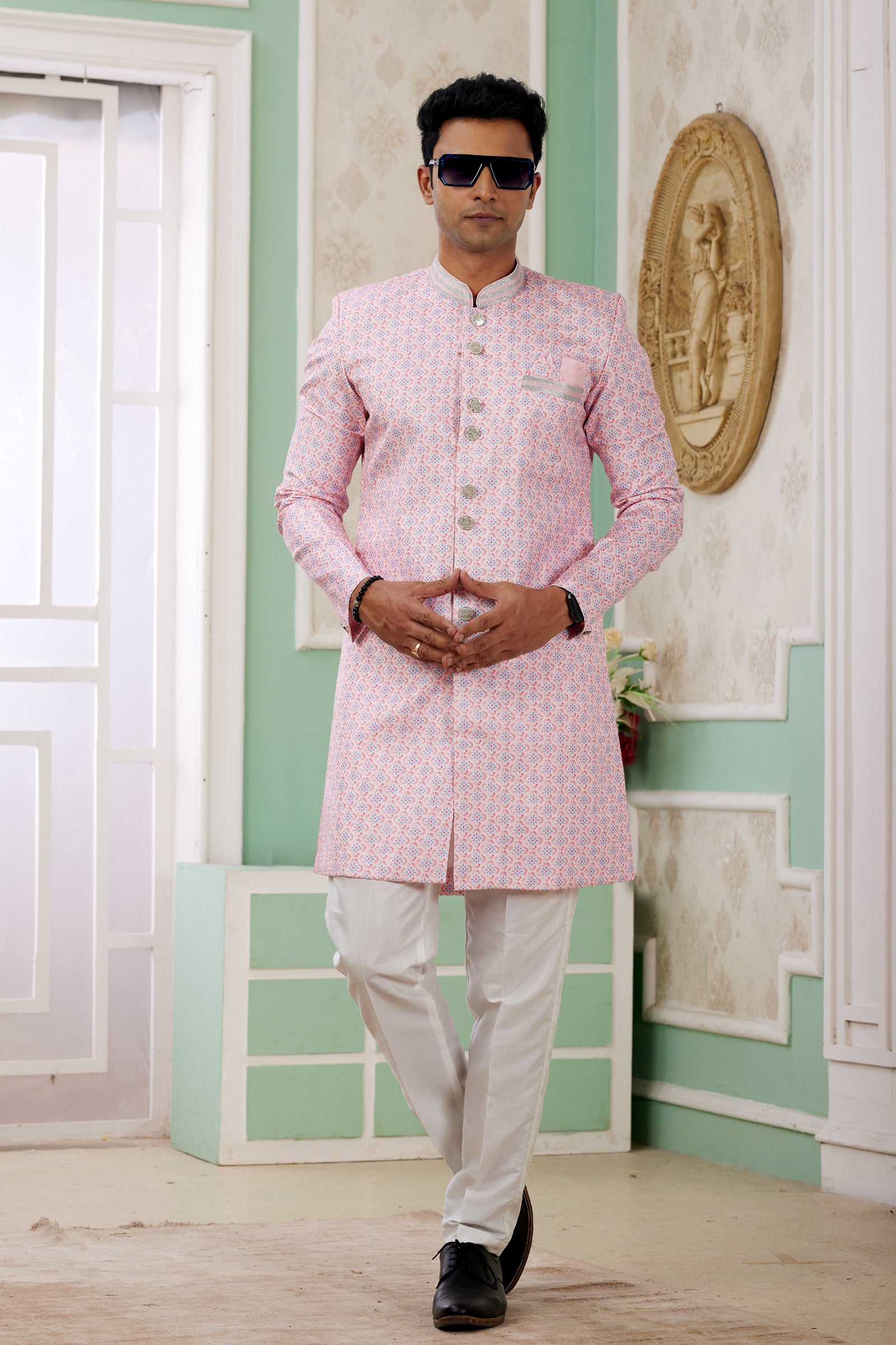 Indian Mens Designer Wedding Bollywood Party Wear Semi Indo Western