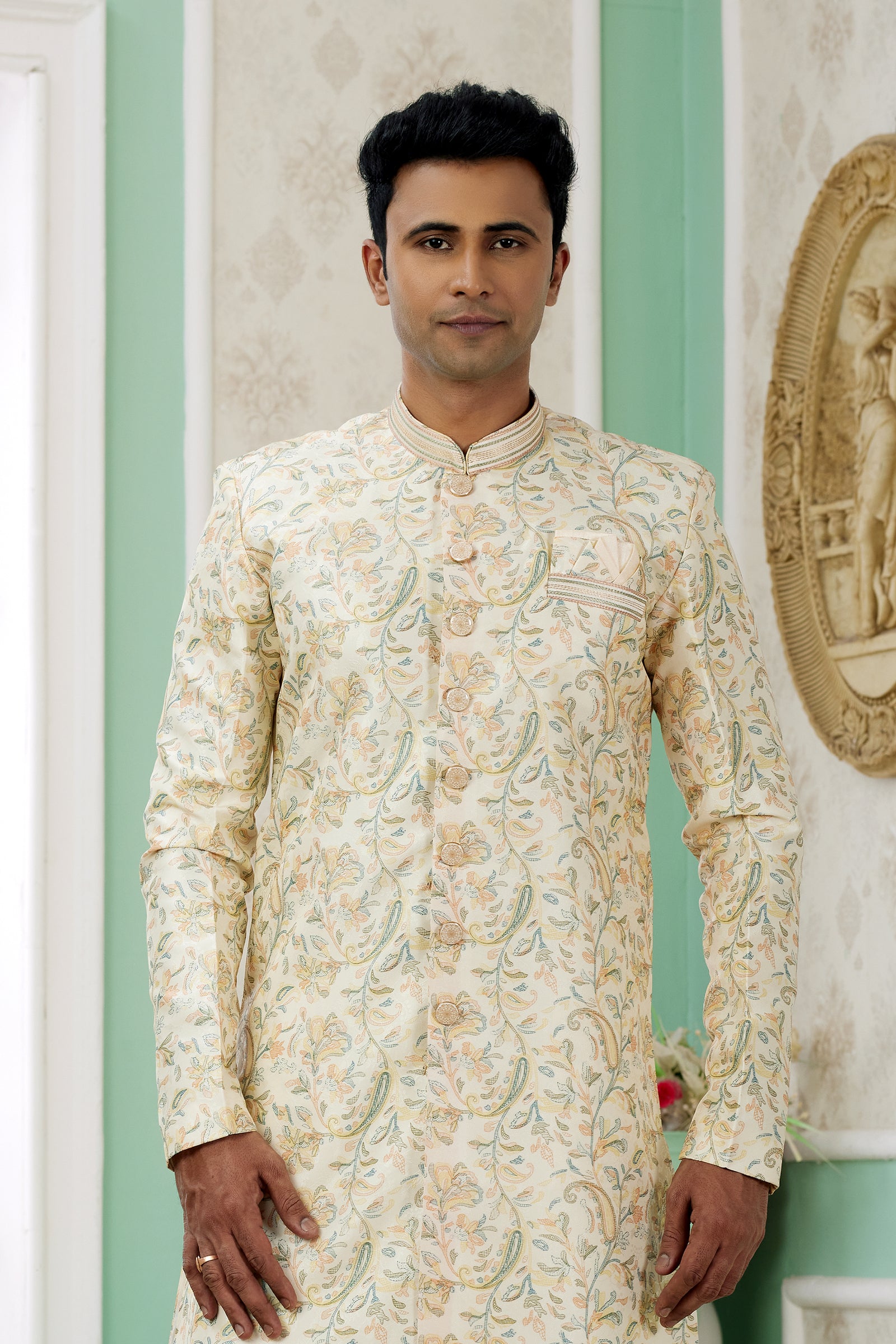 Indian Mens Designer Eid Bollywood Wear Semi Indo Western Dress India