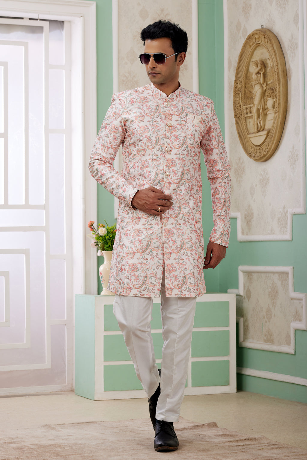 Indian Mens Designer Wedding Bollywood Wear Semi Indo Western India