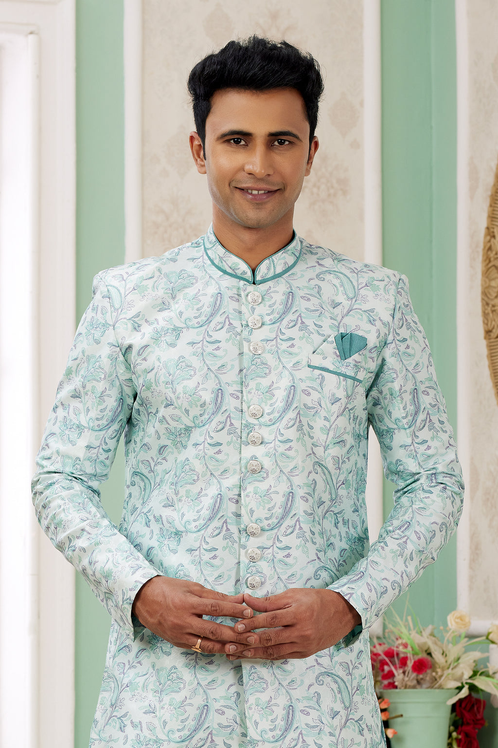 Indian Mens Designer Wedding Bollywood Wear Traditional Semi Indo Western