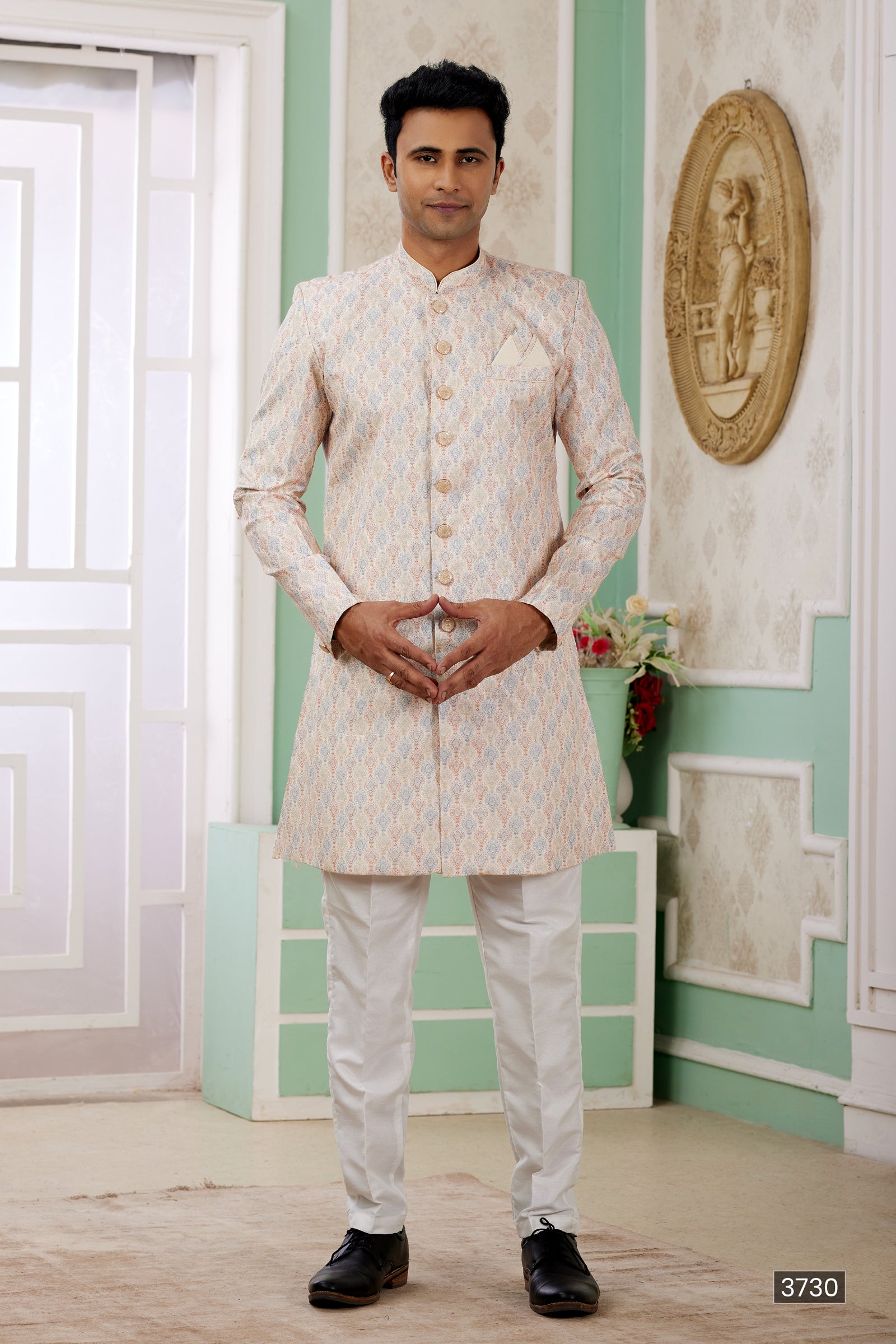Indian Mens Designer Wedding Bollywood Wear Traditional Wear Semi Indo Western