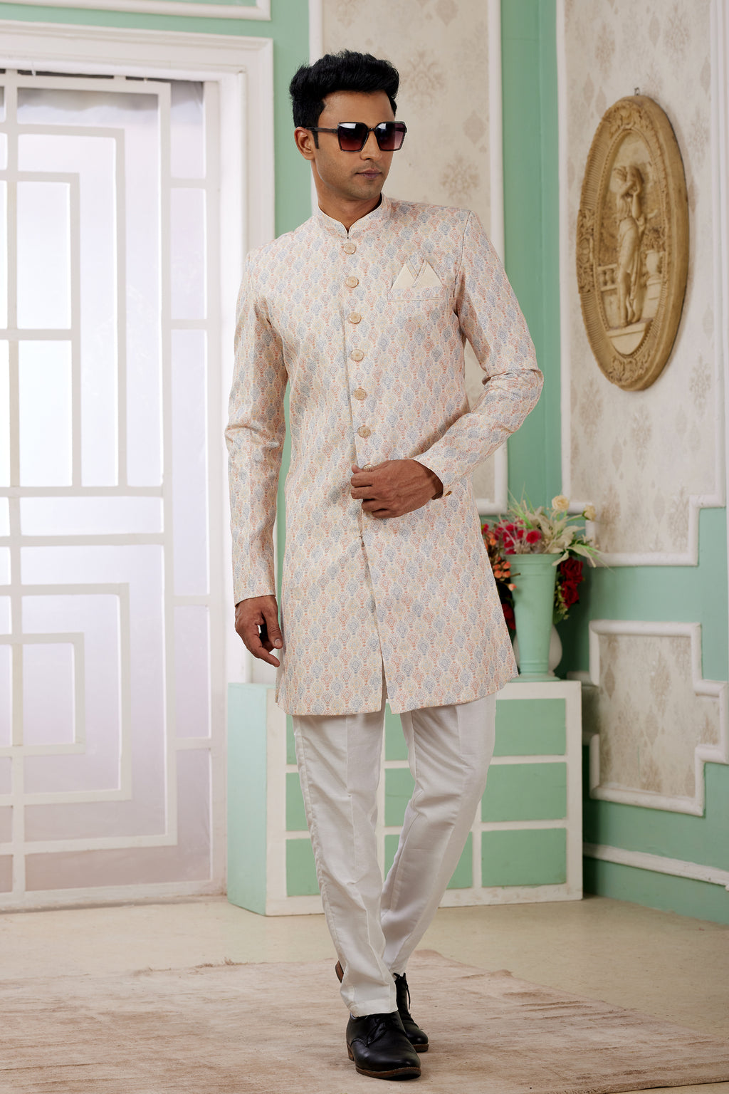 Indian Mens Designer Wedding Bollywood Wear Traditional Wear Semi Indo Western