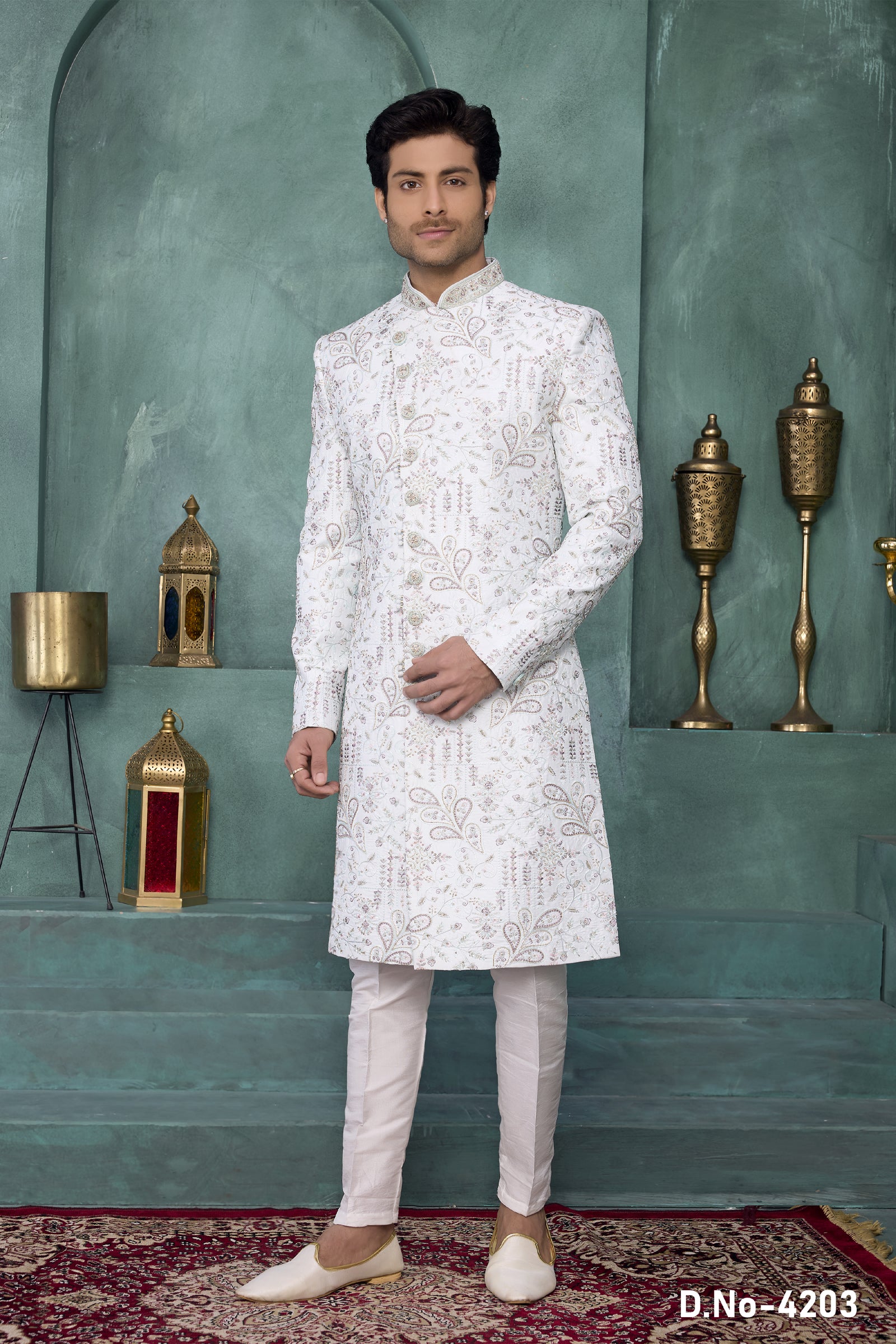 Indian Mens Wedding Bollywood Wear Traditional Sherwani Dress India