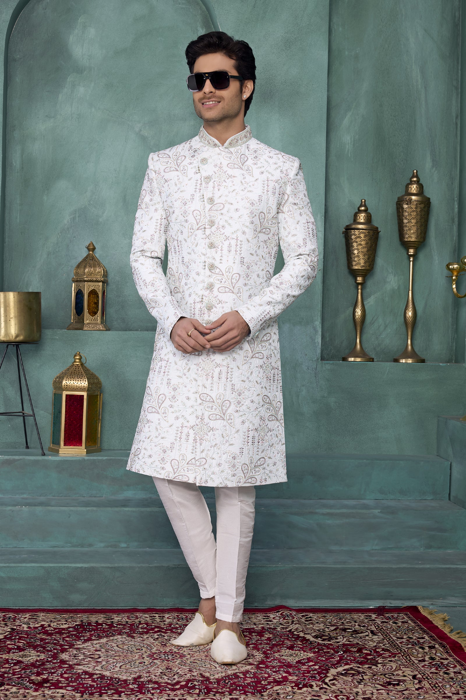 Indian Mens Wedding Bollywood Wear Traditional Sherwani Dress India