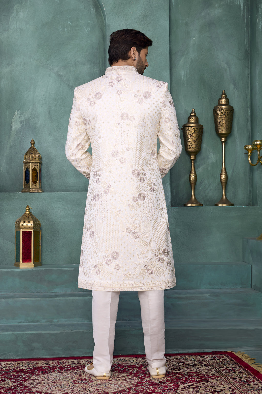 Indian Mens Designer Wedding Bollywood Wear Embroidered Sherwani