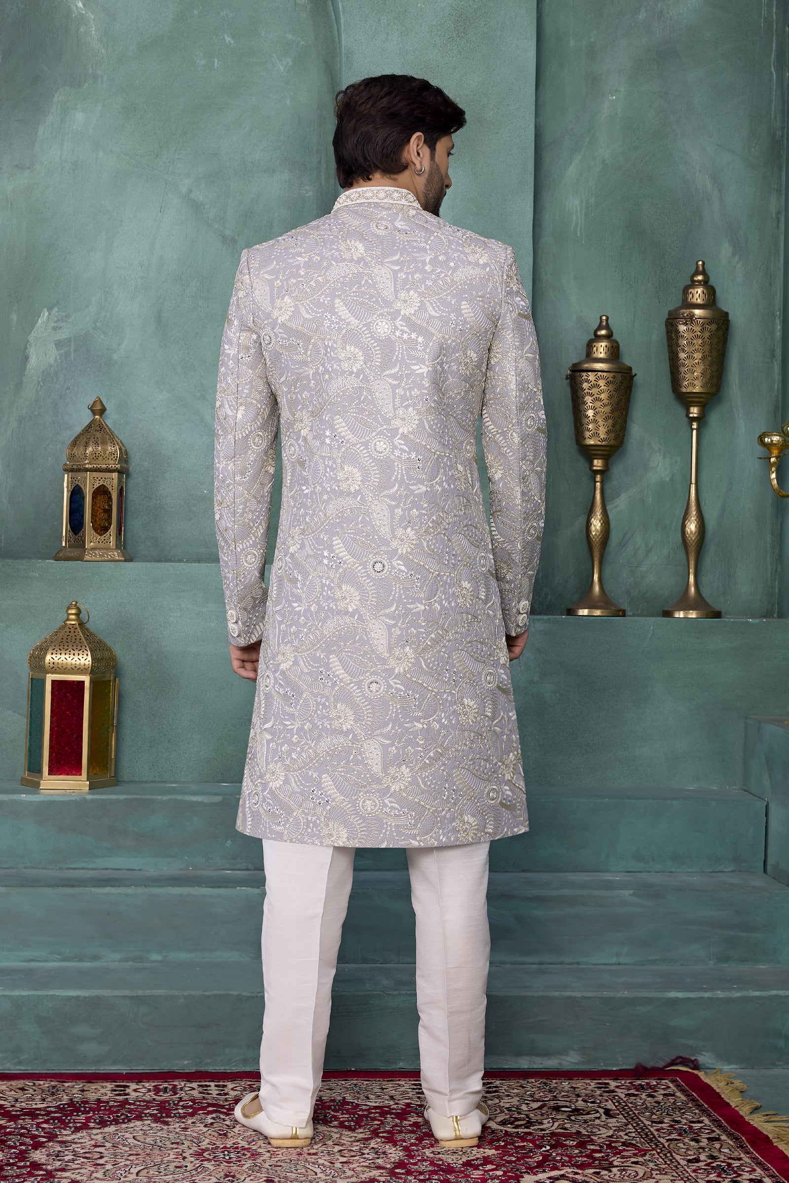 Mens Designer Wedding Bollywood Ethnic Wear Embroidered Sherwani