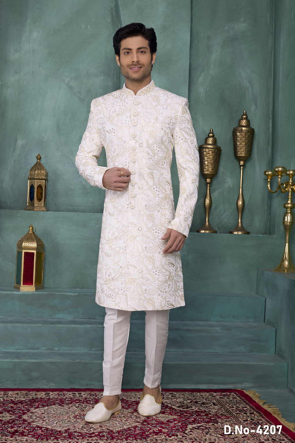 Indian Mens Designer Wedding Bollywood Wear Traditional Sherwani India