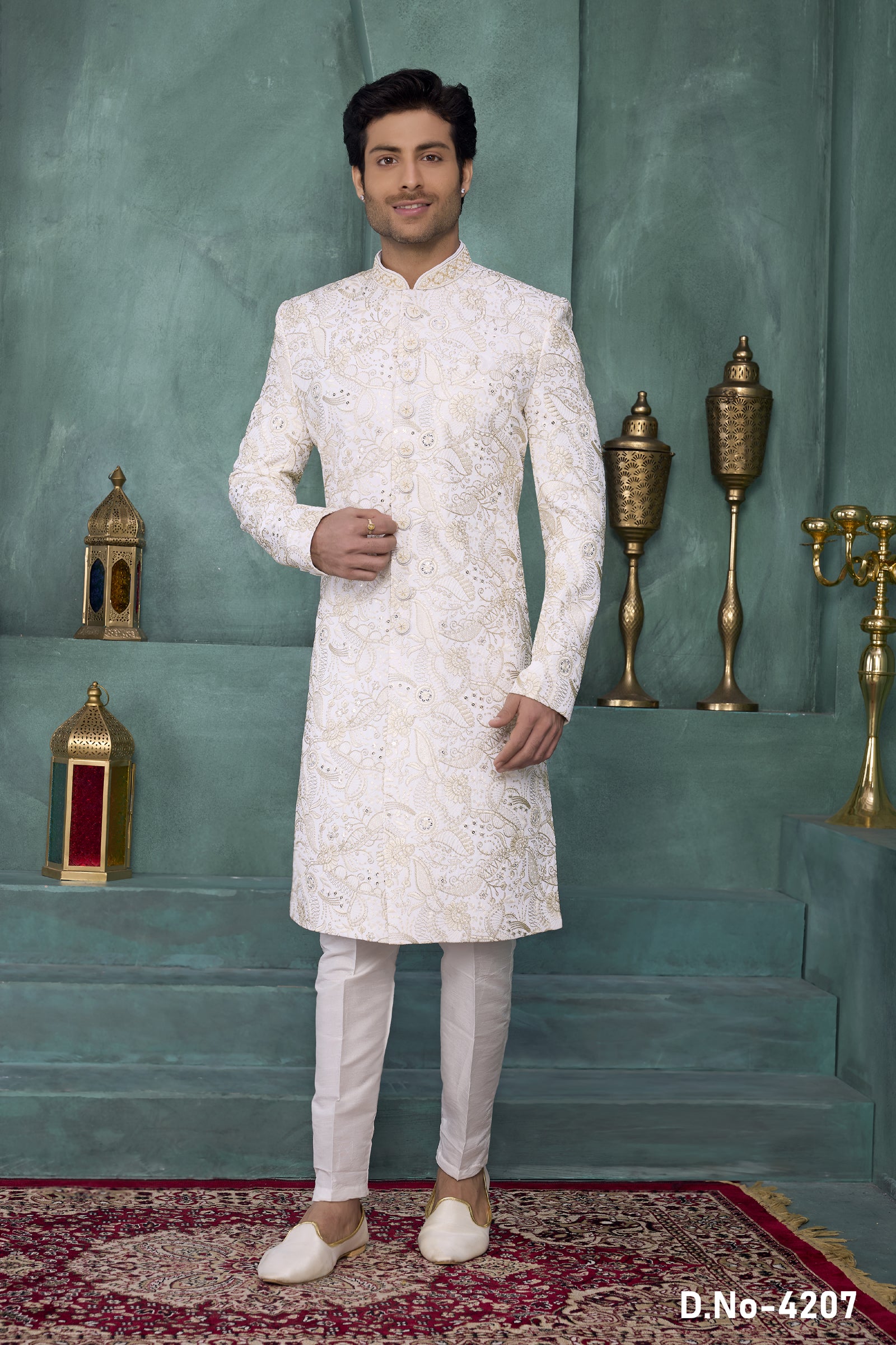 Indian Mens Designer Wedding Bollywood Wear Traditional Sherwani India