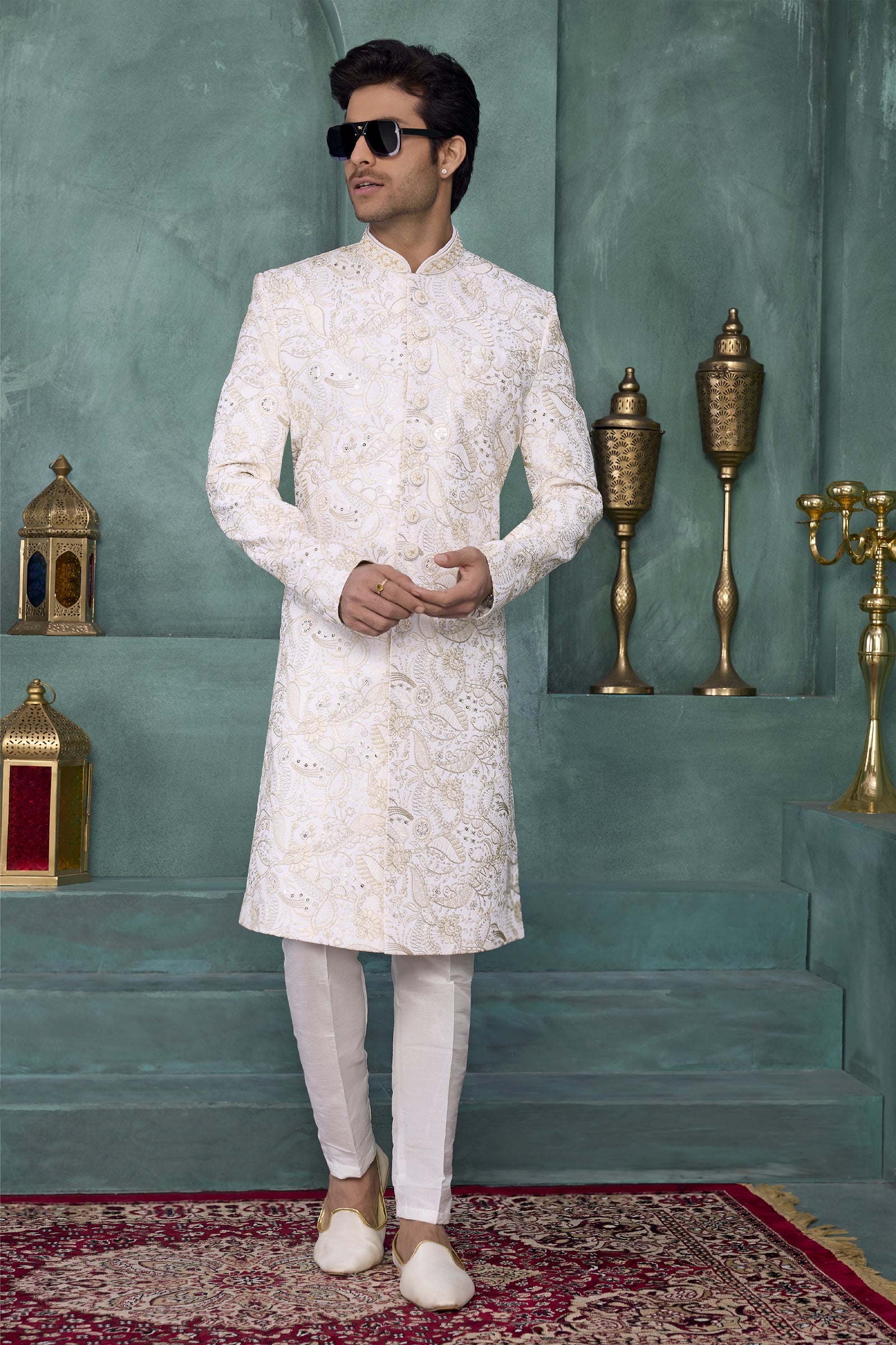 Indian Mens Designer Wedding Bollywood Wear Traditional Sherwani India