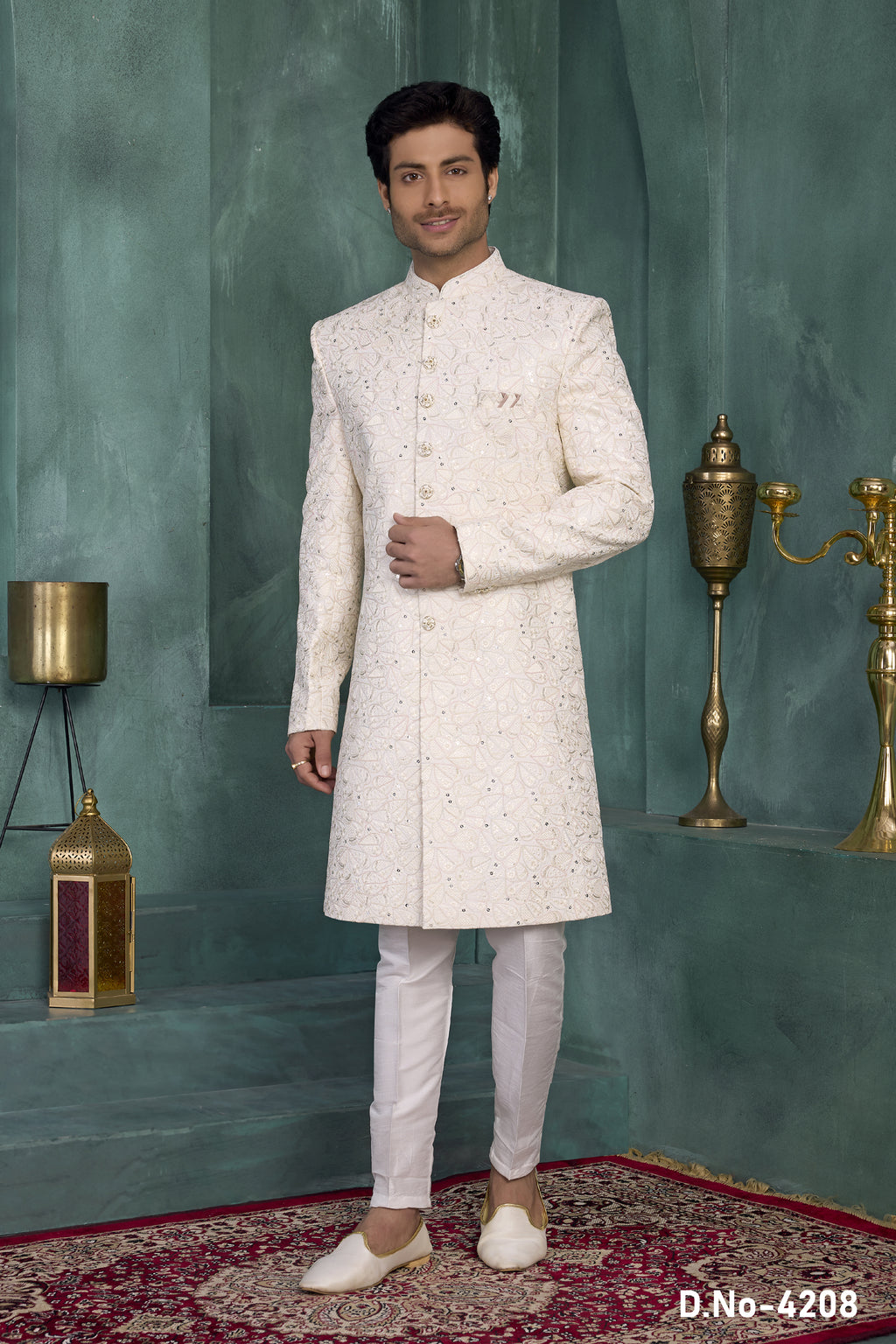 Indian Mens Designer Wedding Bollywood Wear Traditional Sherwani Clothing India