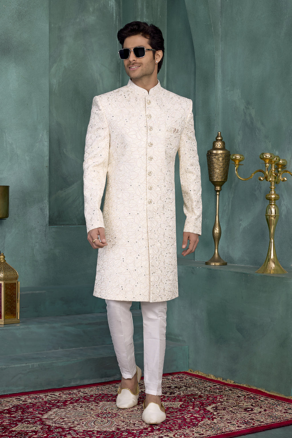 Indian Mens Designer Wedding Bollywood Wear Traditional Sherwani Clothing India
