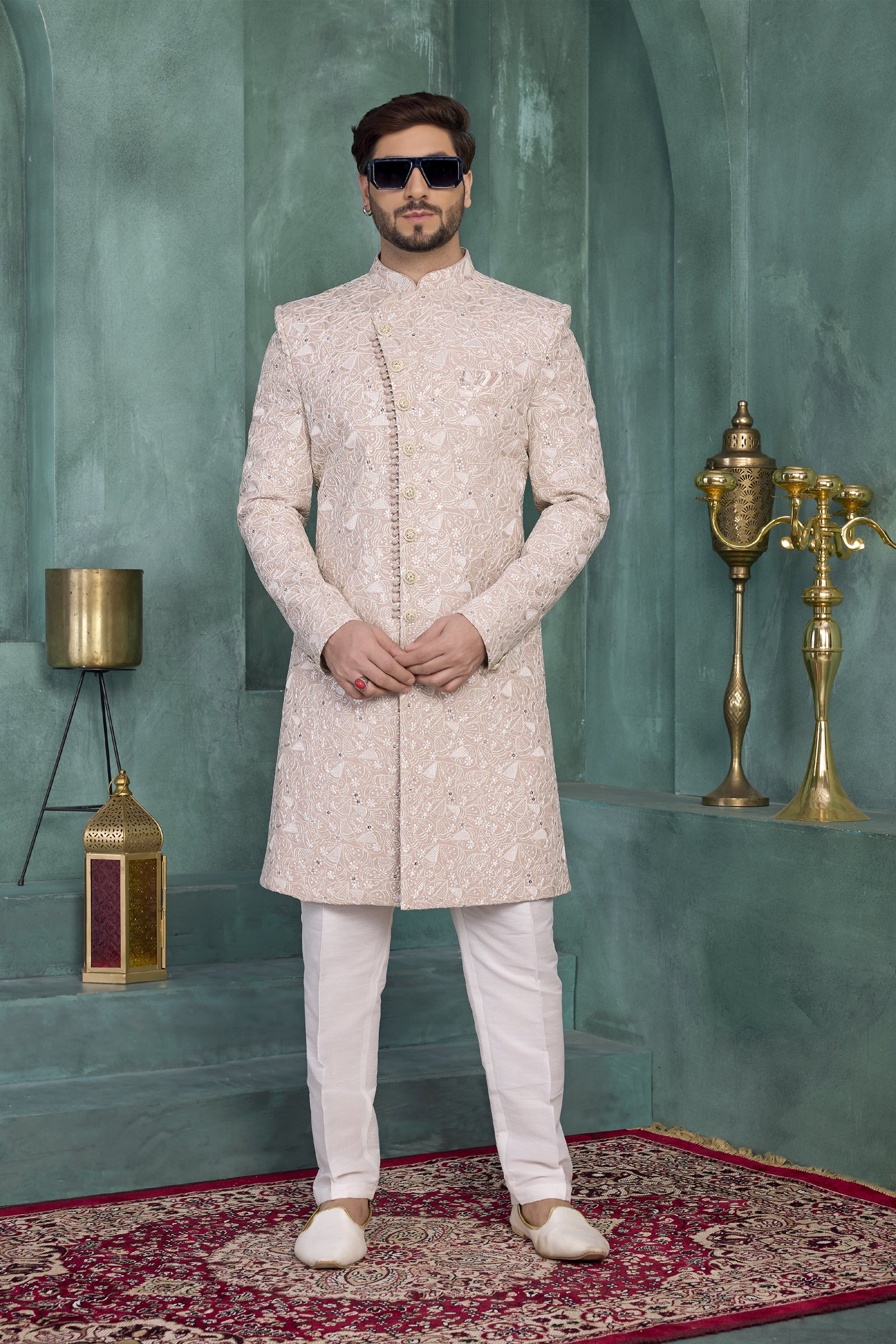 Mens Wedding Bollywood Party Wear Traditional Sherwani India